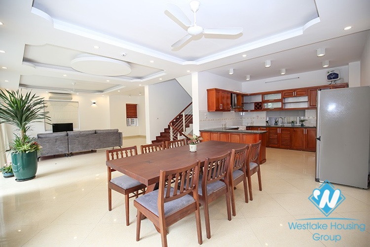 Gorgeous house with front yard and top terrace and lake view for rent in Tay Ho, Hanoi